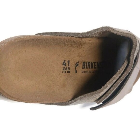 Birkenstock Kyoto Nubuck Suede Leather Sandals Womens 10 Mens 8 Taupe - Picture 2 of 10